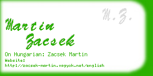 martin zacsek business card